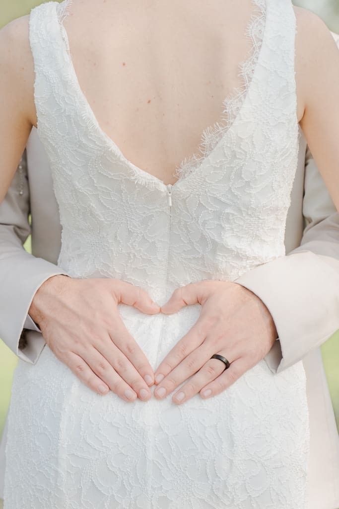 Bride and Groom Portraits with heart, Acadiana Wedding Photographer
