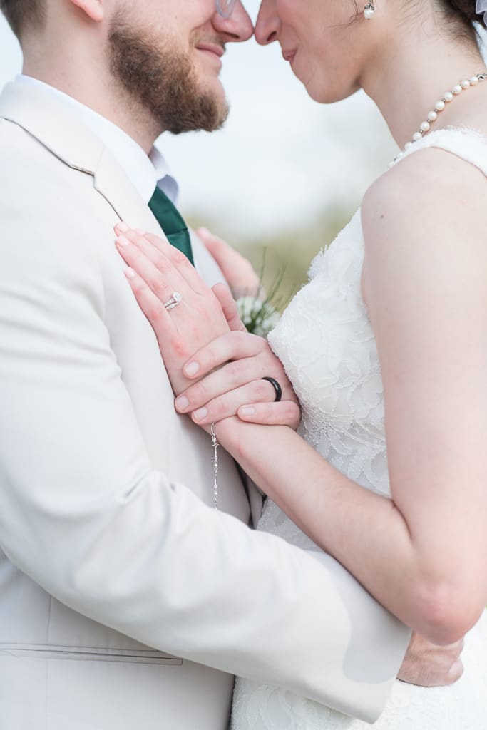 Bride and Groom showing off rings, South Louisiana Photographer, Acadiana