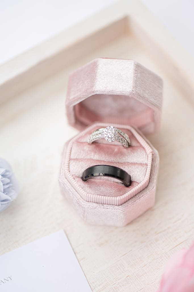 Bride and Groom Wedding rings for South Louisiana Photographer detail shot