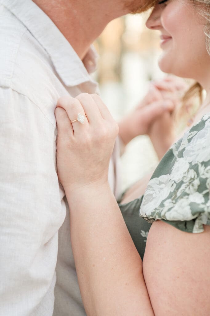 Close up of engagement ring