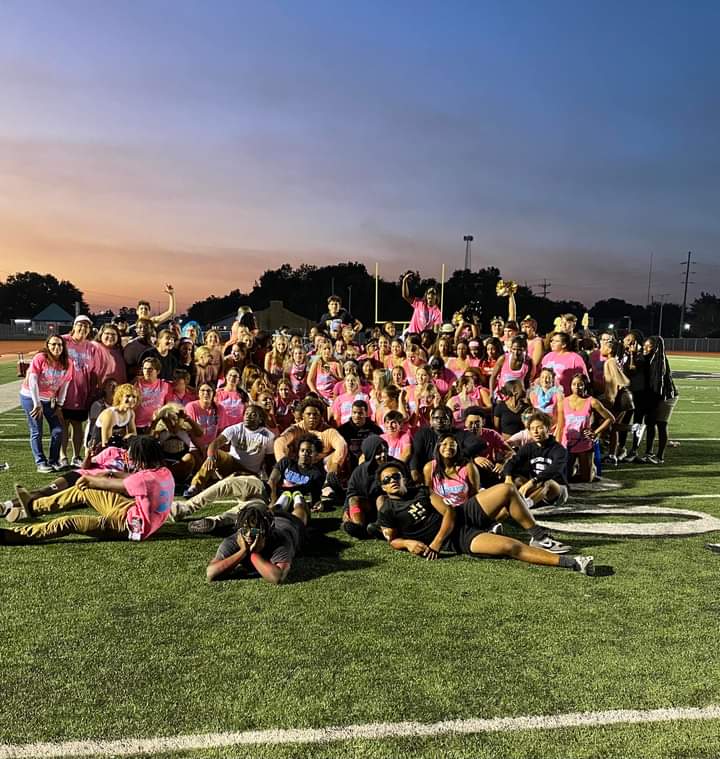 Senior Class of 2023, sunset in New Iberia following Powder Puff game at New Iberia Senior High School